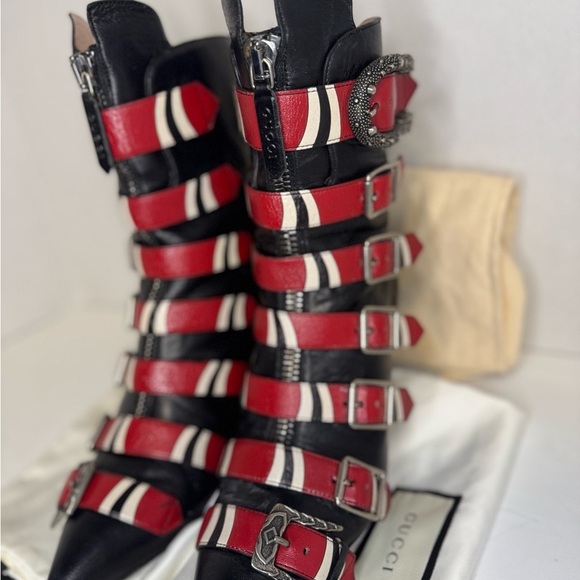 Gucci Kingsnake Dionysus Leather Multicolor Boots Size 38. - Picture 4 of 15